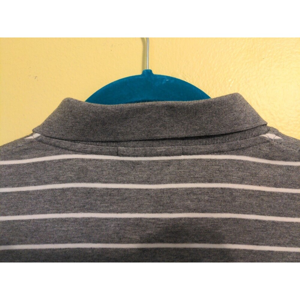 Polo Ralph Lauren Men's Golf Shirt Sz XL Gray White Stripe Pima Soft Cotton Nice - Picture 8 of 8